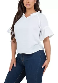 Petite Elbow Gauze Top