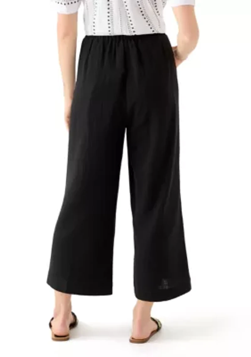 Petite Pull On Cotton Gauze Trousers
