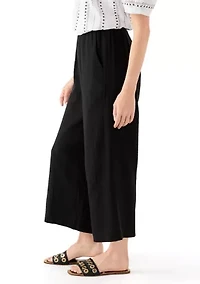 Petite Pull On Cotton Gauze Trousers