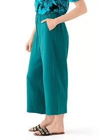 Petite Pull On Cotton Gauze Trousers