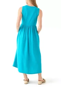 Petite Sleeveless Solid Midi Dress