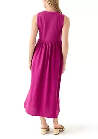 Petite Sleeveless Solid Midi Dress