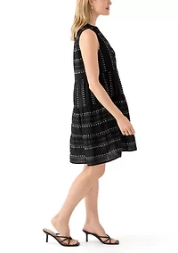 Petite Printed Gauze Mini Dress