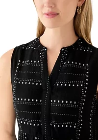 Petite Printed Gauze Mini Dress