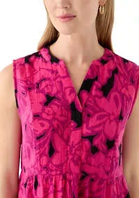 Petite Sleeveless Printed Mini Dress