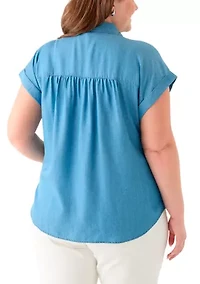 Plus Short Sleeve Camp Shirt