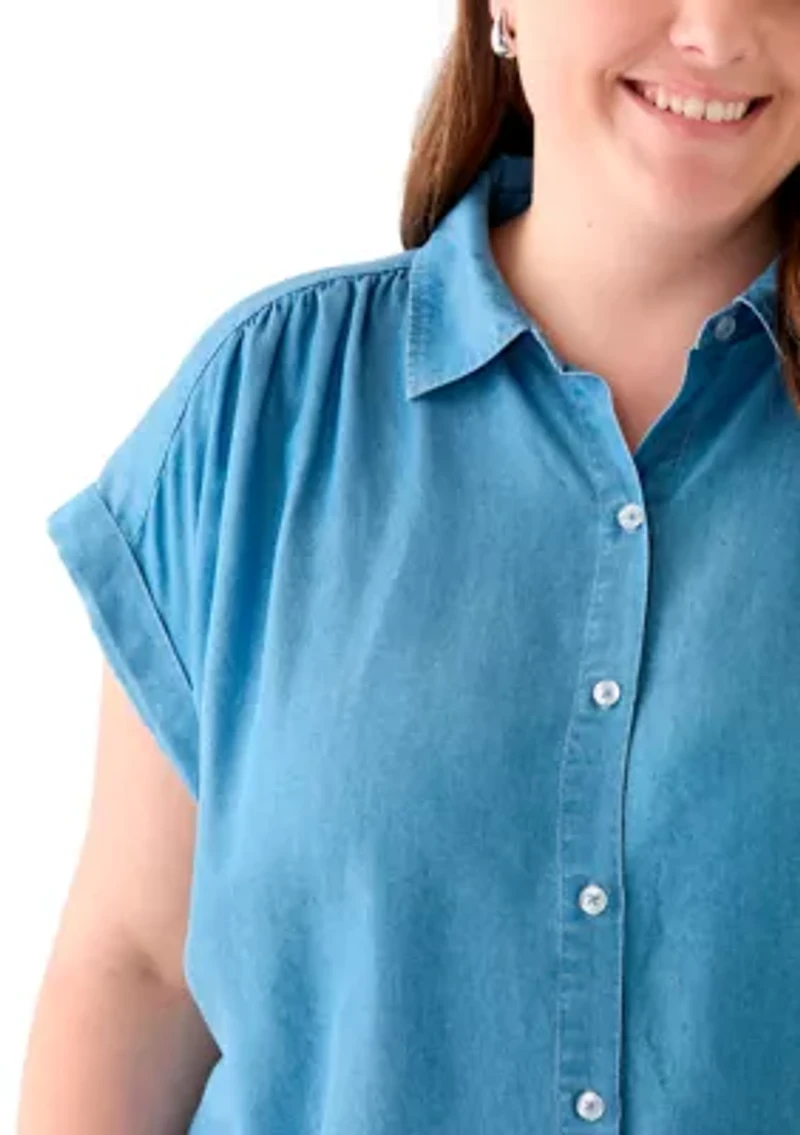 Plus Short Sleeve Camp Shirt