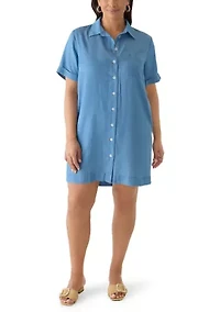Plus Button Front Dress