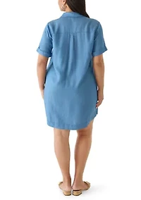 Plus Button Front Dress