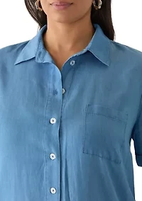 Plus Button Front Dress