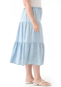 Plus Pull On Tiered Skirt