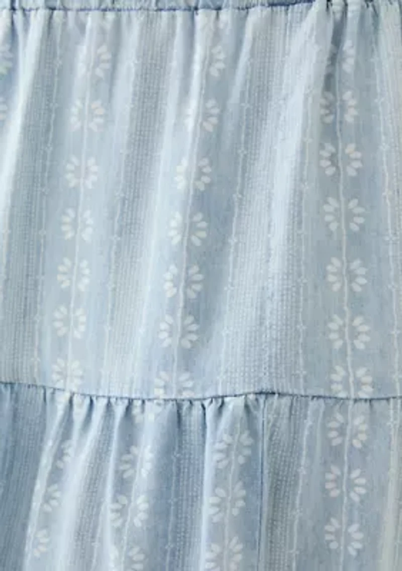 Plus Pull On Tiered Skirt