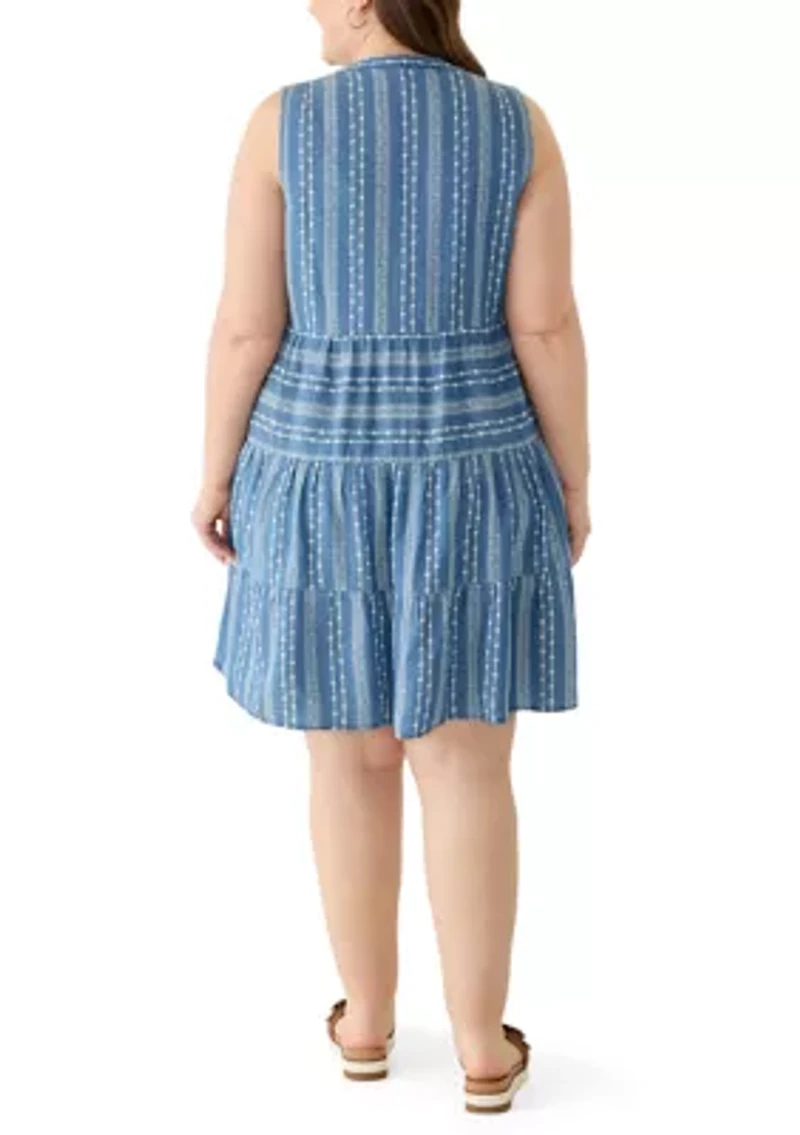Plus Sleeveless Tiered Mini Dress