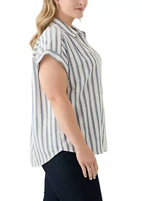 Plus Stripe Camp Shirt