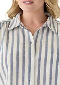 Plus Stripe Camp Shirt