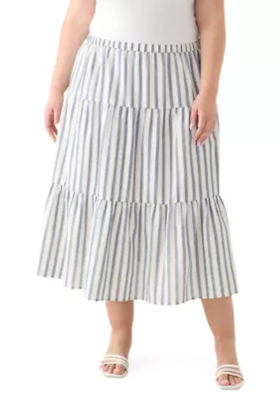 Plus Pull On Tiered Skirt