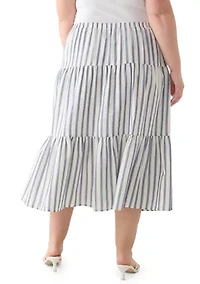 Plus Pull On Tiered Skirt