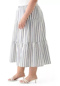 Plus Pull On Tiered Skirt
