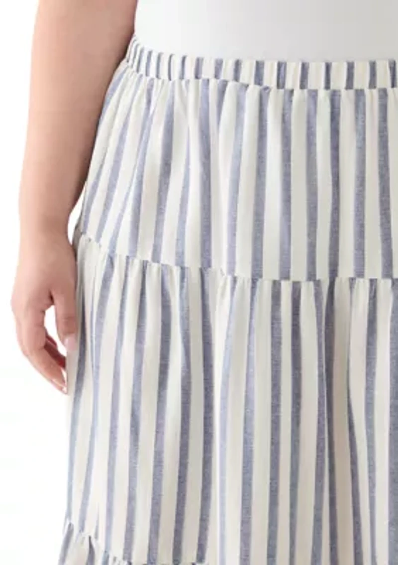 Plus Pull On Tiered Skirt