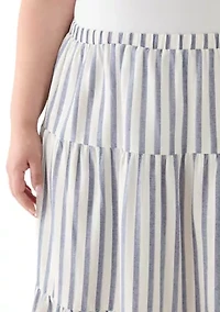 Plus Pull On Tiered Skirt