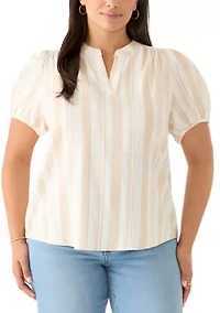 Plus Striped Popover Top