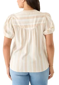 Plus Striped Popover Top
