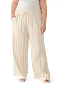 Plus Striped Drawstring Pants