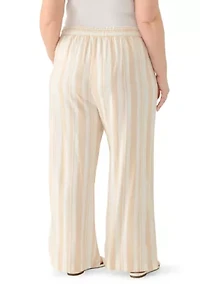 Plus Striped Drawstring Pants