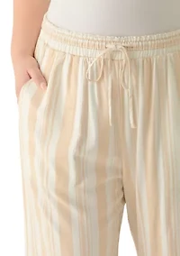 Plus Striped Drawstring Pants