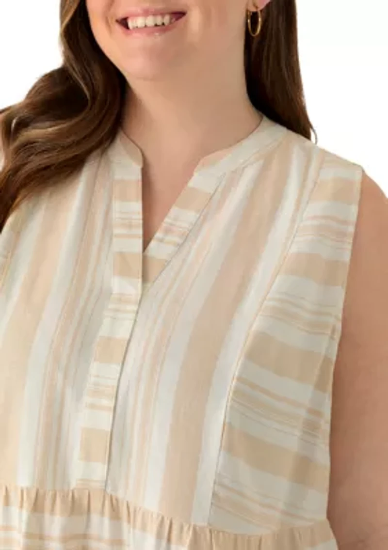 Plus Sleeveless Tiered Dress