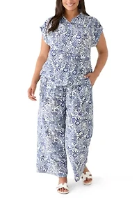 Plus Printed Pants