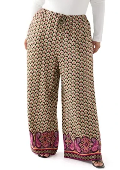 Women's Plus Pull On Printed Pants