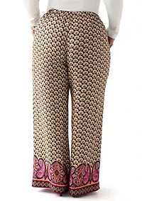 Women's Plus Pull On Printed Pants