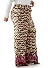 Women's Plus Pull On Printed Pants