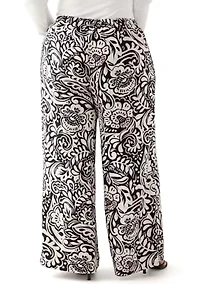 Women's Plus Pull On Printed Pants