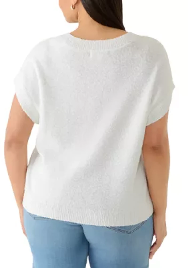 Plus Short Sleeve Dolman Sweater