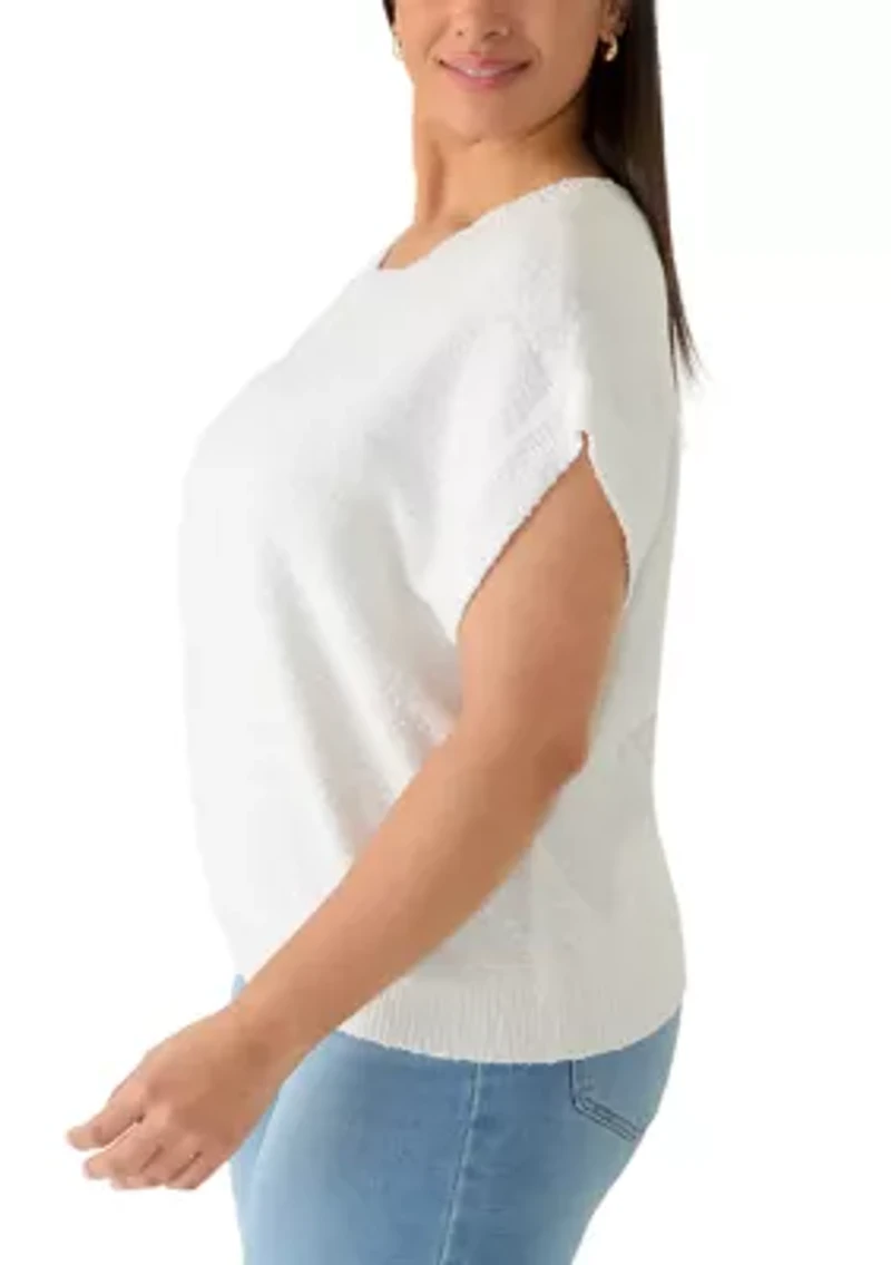 Plus Short Sleeve Dolman Sweater