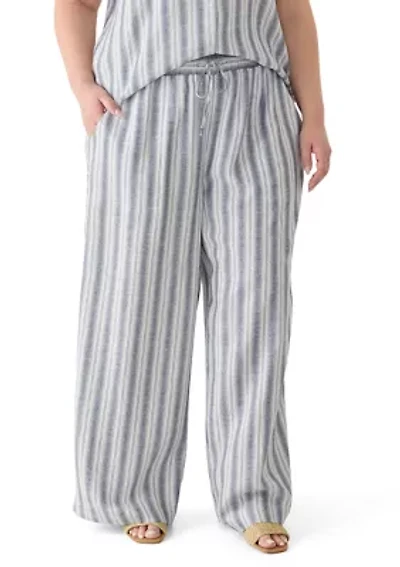 Plus Striped Drawstring Pants