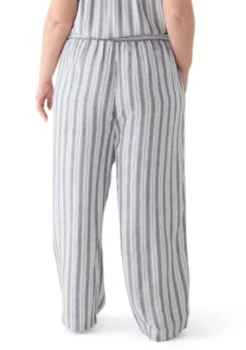 Plus Striped Drawstring Pants