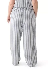 Plus Striped Drawstring Pants