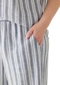 Plus Striped Drawstring Pants