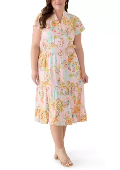 Plus Smocked Waist Midi Dress