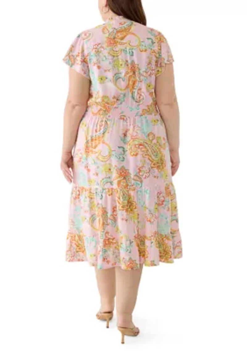 Plus Smocked Waist Midi Dress