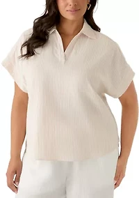 Plus Popover Woven Shirt