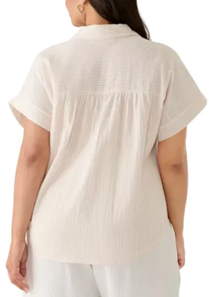 Plus Popover Woven Shirt
