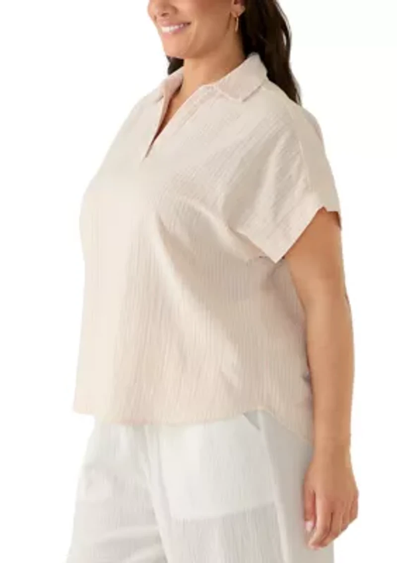 Plus Popover Woven Shirt