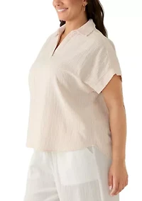 Plus Popover Woven Shirt
