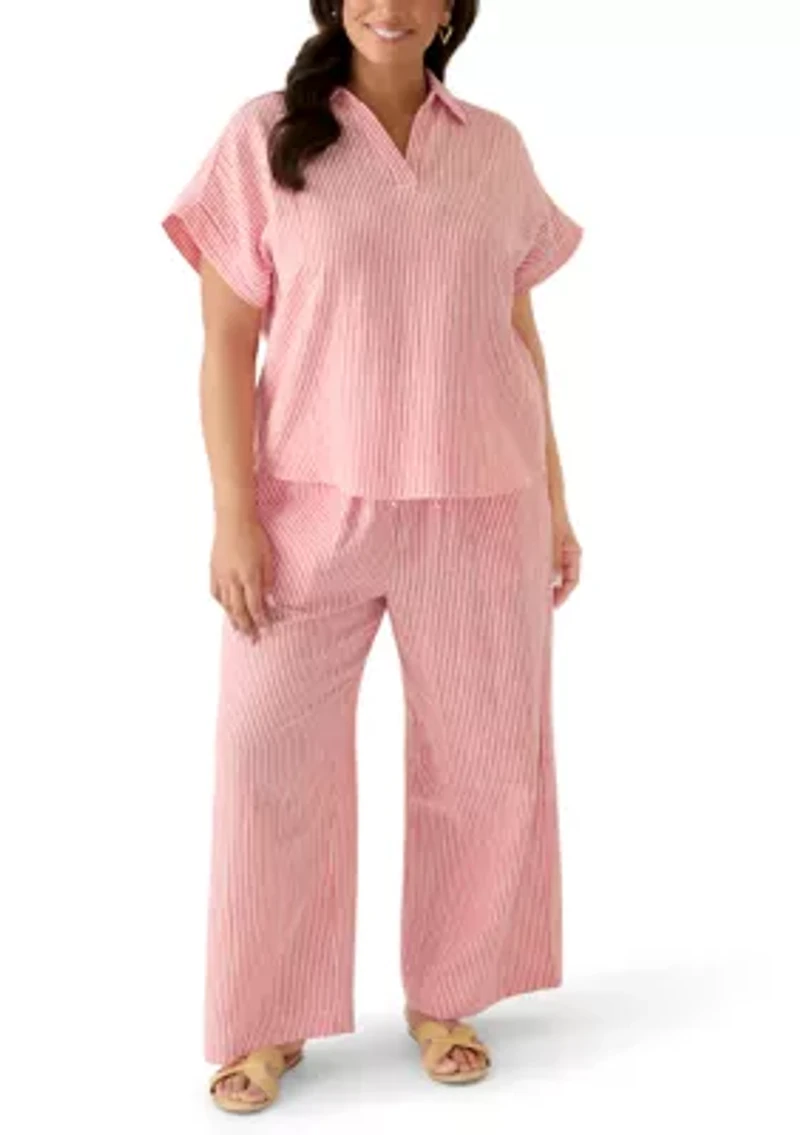 Plus Print Drawstring Pants