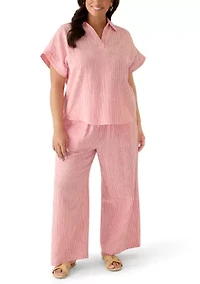 Plus Print Drawstring Pants