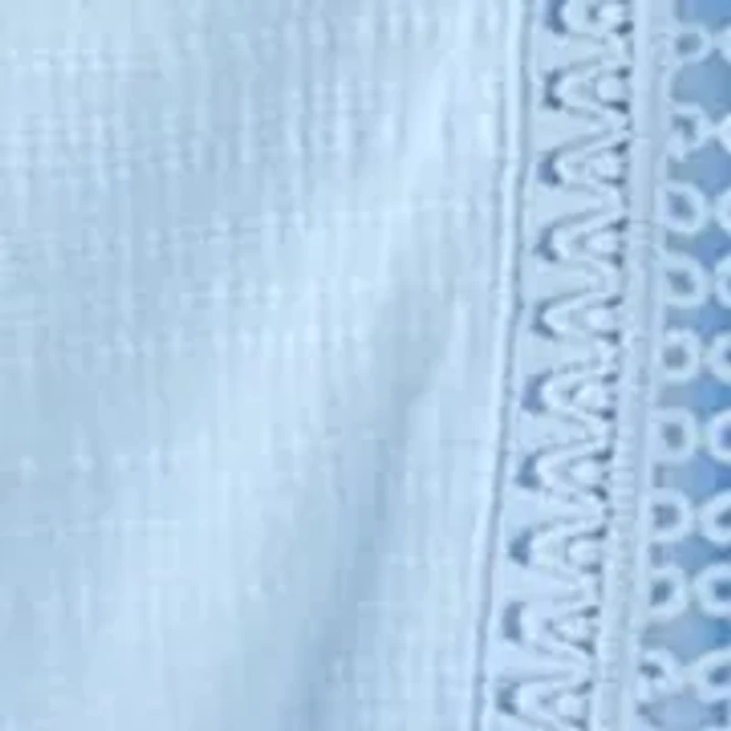 Plus Knit Gauze Split Neck